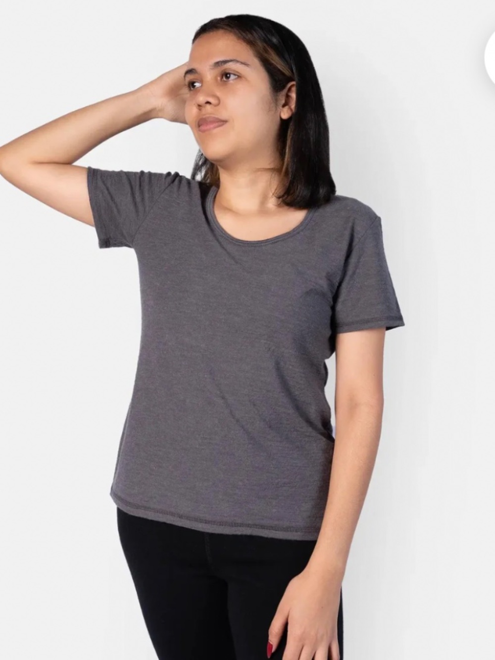 ARMS OF ANDES 100% Alpaca relaxed fit t-shirt, grey, small